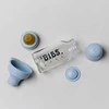 BIBS stiklinis buteliukas nuo dieglių 120 ml (Baby Mėlyna) pilnas komplektas