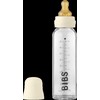 BIBS stiklinis buteliukas nuo dieglių 225 ml (Ivory) pilnas komplektas