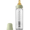 BIBS stiklinis buteliukas nuo dieglių 225 ml (Sage) pilnas komplektas