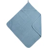 Blue Meyco Baby medvilninis vonios rankšluostis su gobtuvu 75 × 75 cm, Jeans Mėlyna