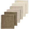 Meyco Baby frotinės šluostės-rankšluostukai kūdikiui Natural/Soft Sand/Taupe, 30×30 cm, 6 vnt.
