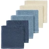 Meyco Baby frotinės šluostės-rankšluostukai kūdikiui Natural/Jeans Mėlyna/Indigo, 30×30 cm, 6 vnt.