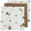 Meyco Baby marliniai muslino vystyklai Forest Animals Toffee, 70×70 cm, 3 vnt.