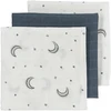 Meyco Baby marliniai muslino vystyklai Moon Indigo, 70×70 cm, 3 vnt.
