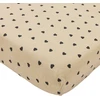 Meyco Baby medvilninė paklodė su guma 60 × 120 cm, Sweet Heart Soft Sand/Juodas