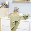 Meyco Baby medvilninis vonios rankšluostis su gobtuvu 75 × 75 cm, Soft Olive