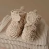 Mushie tapukai kūdikiui Cozy Baby Booties - Oatmeal