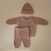 Mushie megztos kelnės Chunky Knit Pants Blush (įvairūs dydžiai)