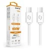 Aligatorius Duomenų kabelis POWER 5A USB-C - USB-C 1,5 m baltas