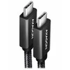 Axagon duomenų ir įkrovimo USB 3.2 Gen 2 kabelio ilgis 2 m. PD 100W, 5A, 4K HD vaizdo įrašas. Juodas pynė.