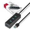 AXAGON HUE-S2BL, 4x USB 5Gbps Įkrovimo šakotuvas, mikro USB maitinimo jungtis, USB-A laidas 120cm