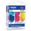 Brother LC1100RBWBP, žydra, purpurinė, geltona, pigmentiniai rašalai, 3 vnt., 325 puslapiai, rinkinys