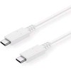 USB kabelis C-Tech C-TECH kabelis USB 3.2, Type-C (CM/CM), PD 100W, 20Gbps, 1m, baltas