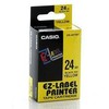 Casio Casio originali etikečių spausdintuvo juosta, Casio, XR-24YW1, juoda spausdinimas/Gelton pagrindas, nelaminuotas, 8m, 24mm - XR-24YW1