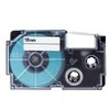 Casio Tape XR-18X1, juoda spausdinimo/permatomos pagrindas, nelaminuotas, 8m, 18mm