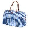 CHILDHOME DIDELIS MAMOS REIKMENŲ KREPŠYS MOMMY BAG, STRIPES - ELECTRIC Mėlynas/LIGHT Mėlynas