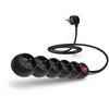 CONNECT IT ilgintuvas 230 V, 5 lizdai, 2 m, su jungikliu (juodas)
