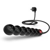 CONNECT IT ilgintuvas 230 V, 6 lizdai, 2 m, su jungikliu (juodas)