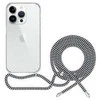 Dėklas EPICO transparent cover with lanyard for iPhone 14 Pro Max - juodas and baltas