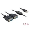 USB adapteris Delock USB - RS- 232 x2 Juodas (61886)
