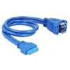 Delock USB jungtis - USB jungtis, 0.45 m, mėlyna (82942)