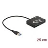 DELOCK kortelių skaitytuvas, skirtas XQD/SD/Micro SD + A tipo USB prievadui