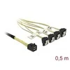 Delock DELOCK SAS-Kabelis MiniSAS HD SFF-8643 > 4xSATA 7Pin gew. 0.5m