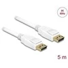 Kabelis Delock DisplayPort – DisplayPort 5m balta (84879)