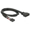 Delock USB 19 kontaktas - USB 9 kontaktas, 0,45 m, Juoda (83776)