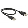 USB kabelis Delock USB-A - USB-A 0,5 m Juodas (83401)