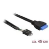 Delock USB 19 pin - USB 8 pin, 0.45m, Juodas (83791)