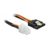 Delock SATA 15- pin - 4- pin, 0,2 m, Oranžinė (85519)