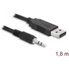 USB kabelis Delock USB-A - mini Jack 3,5 mm 1,8 m Juodas (83115)