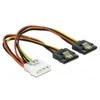 Delock Molex - SATA x2, 0.2m, Multicolor (85237)