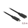 DELOCK ilgintuvas SuperSpeed USB USB 3.1 Gen 1 USB Type-Cmale > moteriškas 3 A 0,5 m juodas