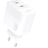 Dudao A28PEU PD 45W GaN 2xUSB-C Wall Charger - Baltas