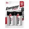 Baterija - Energizer LR20 D MAX 2-vnt. Atsparus nuotėkiams 10 metų galiojimo laikas
