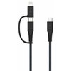 Kabelis USB Fixed USB-C - USB-C + Lightning 3 m Pilka (FIXDB-CCL3-GR)