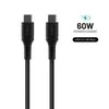 Fixed Fiksuotas | Skysto silikono kabelis USB-C/USB-C, 2m, 60W | FIXDLS-CC2-BK