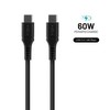 Fixed Ištaisyta | Skysto silikono kabelis USB-C/USB-C, 1,2 m, 60 W | FIXDLS-CC12-BK