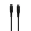 Fixed Fiksuotas | Skysto silikono kabelis USB-C/Lightning, 1,2m | FIXDLS-CL12-BK