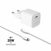 Fixed Fiksuotas | Mini USB-C kelioninis įkroviklis USB-C / žaibo laidas