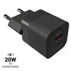 Fixed Fiksuotas Mini USB-C/USB 20W, juodas