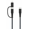 Kabelis USB Fixed USB-C - USB-C + Lightning 1.2 m Pilka (FIXDB-CCL12-GR)