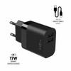 Fixed | Dual USB Travel Charger 17W and USB/USB-C Cable | FIXC17N-2UC-BK | N/A