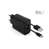 Fixed Pataisytas dvigubas USB kelioninio įkroviklio USB/USB-C laidas