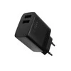 Fixed Fiksuotas | Dvigubas USB kelioninis įkroviklis 17W | FIXC17N-2U-BK
