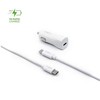 Rinkinys FIXED automobilio įkroviklis su USB-C išvestimi ir USB-C/USB-C laidu, PD palaikymas, 1 metras, 18 W, balta