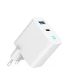 Gembird GaN 2xUSB QC3.0 Type-C 30W LED balta