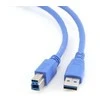GEMBIRD CCP-USB3-AMBM-6 aukštos klasės USB 3.0 kabelis, USB A tipo kištukas - USB B tipo kištukas, 1,8 metro, mėlynas